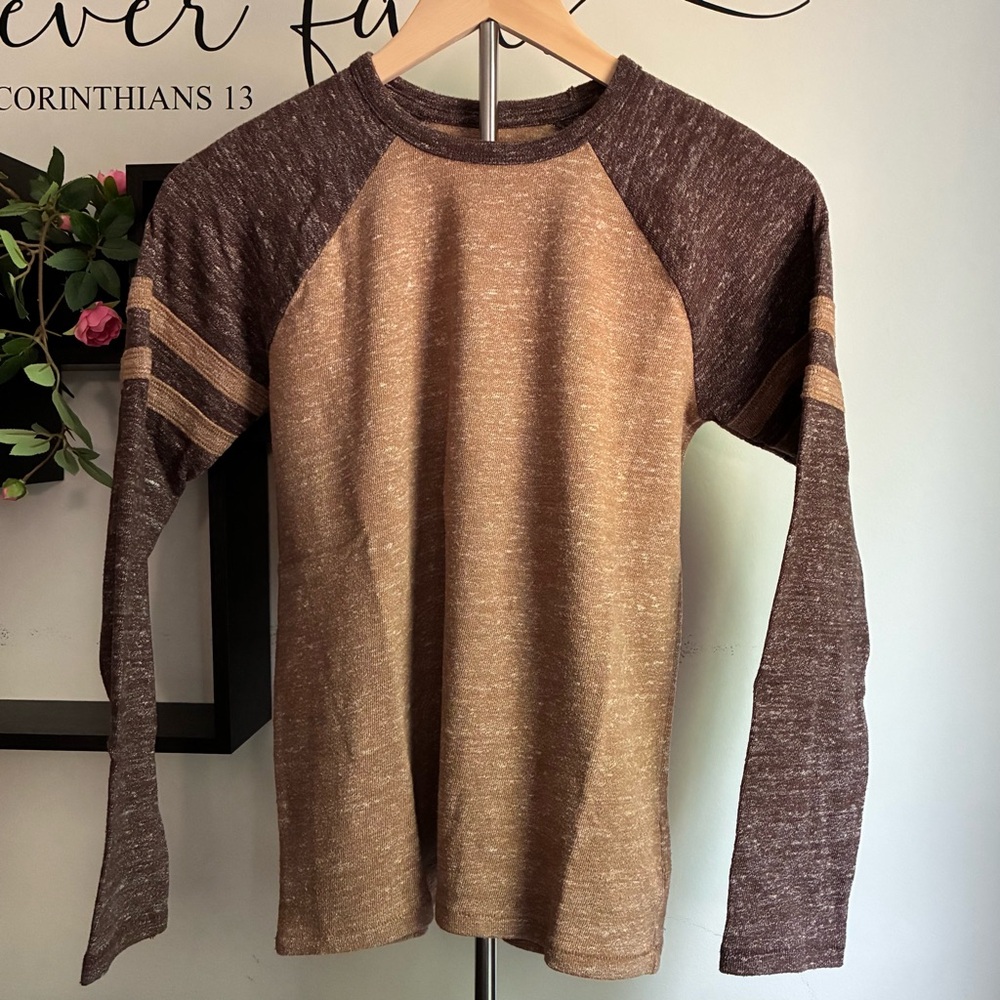 GAP Brown and Tan Long Sleeve Shirt